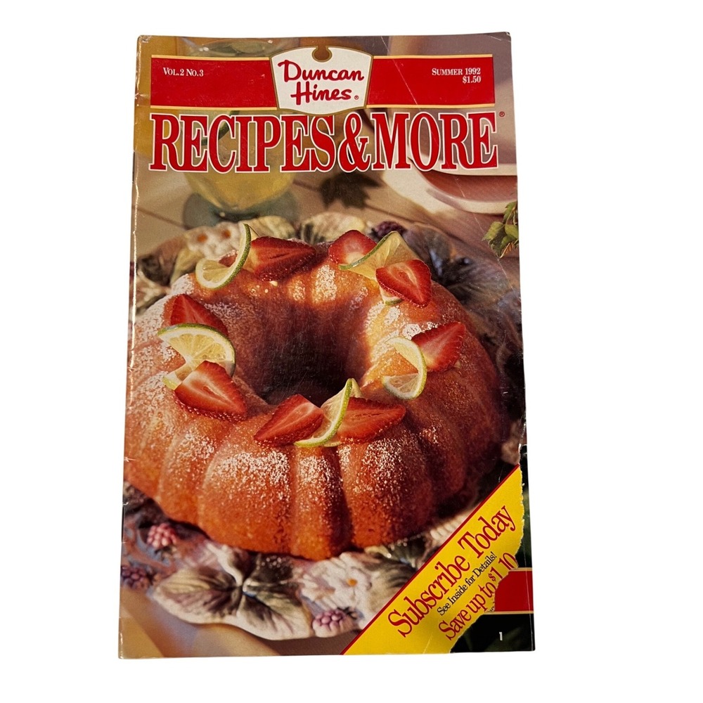 Duncan Hines Recipes & More Magazine Summer‎ 1992 Vol 2 No 3 Vintage Cookbook